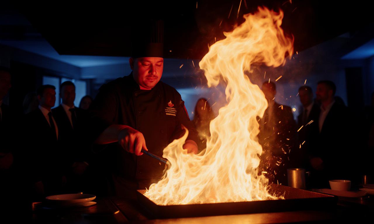 Exklusives Live-Cooking bei einem Firmenevent
