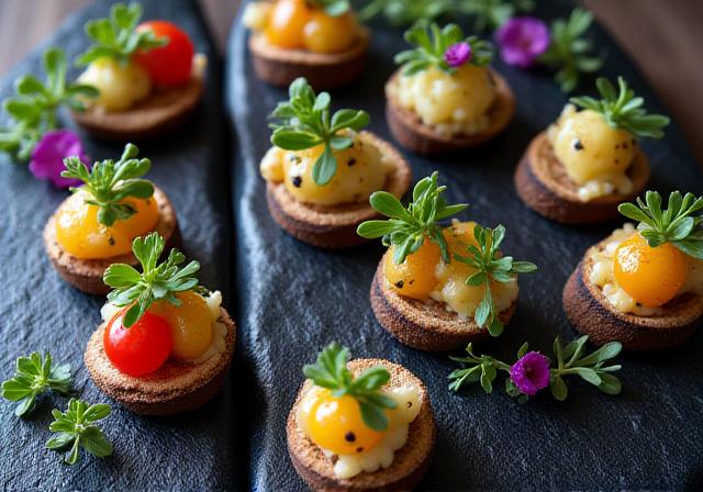 Bunte Auswahl an gehobenen Catering-Speisen